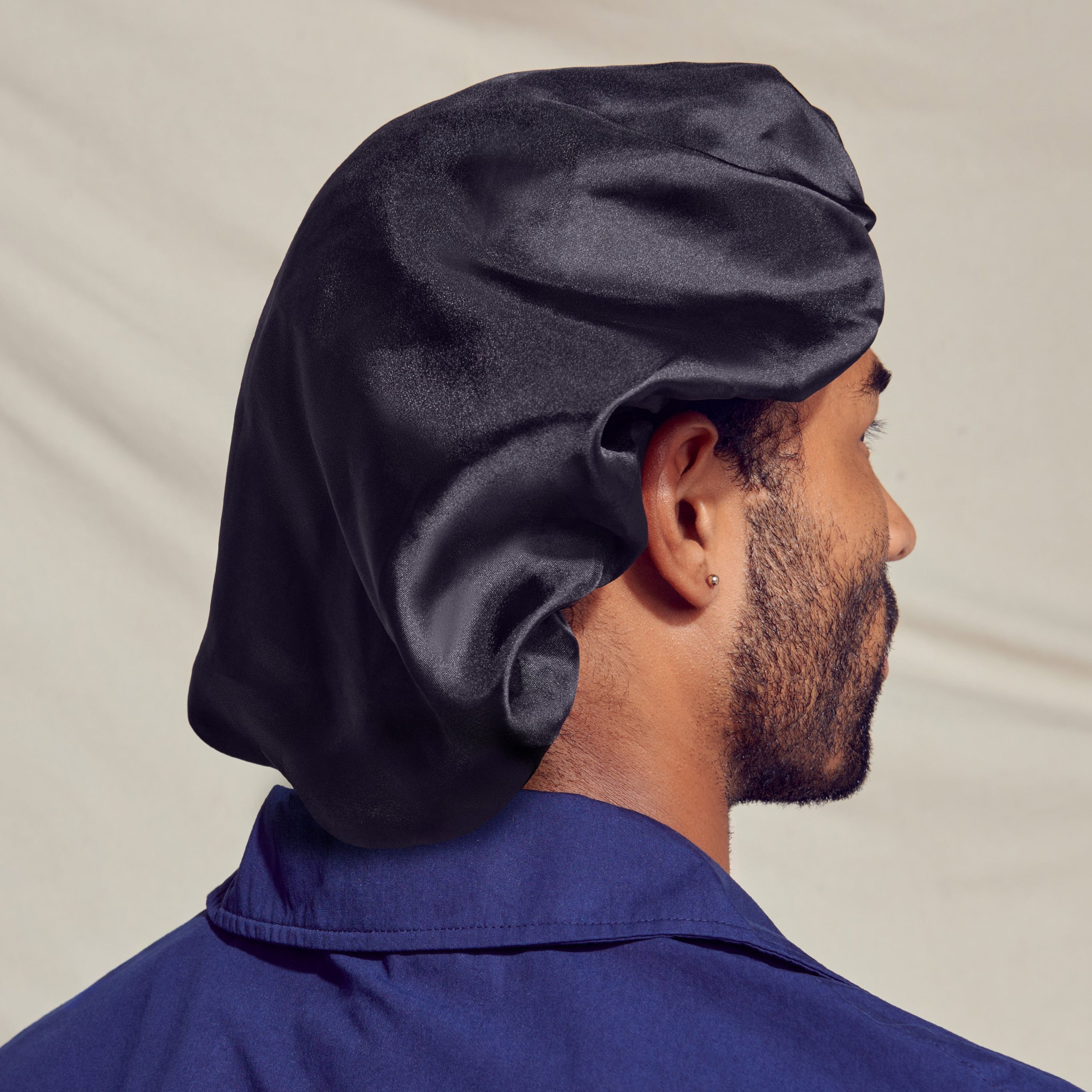 Kiss Colors & Care Silky Satin Double Wear Cap. XL - Black | Reversible. Extra-Large. Silk Bonnet. Sleep Bonnet. Hair Accessories - Image 3