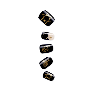 Impress Design Limited-Edition Hanukkah No Glue Fake Press On Nails - 8 Nights | Design. Blue. Short. Squoval. Manicure
