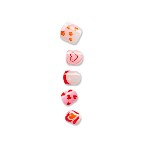 Impress Kids No Glue Fake Press On Nails - Playground | Design. Red. Kids. Squoval. Manicure
