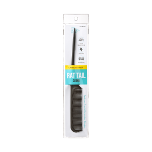 Kiss Colors & Care Professional Carbon Fiber Rat Tail Comb | Parting Comb