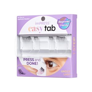 Impress Falsies easy tab Pre-Glued False Eyelashes - Authentic Natural | 1 Pair of Half Lash & 2 Lash Clusters. 5mm-9mm