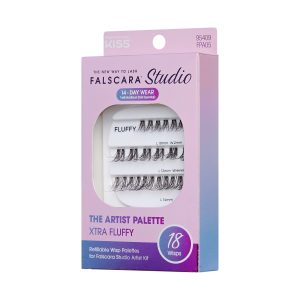 Falscara Studio Lash Palette - Xtra Fluffy Volume | DIY False Lash Extensions. Full Glam. Cluster Lash. Wispy Lashes. 18 Wisps. 10mm-14mm