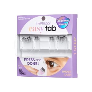 Impress Falsies easy tab Pre-Glued False Eyelashes - Modern Natural | 1 Pair of Half Lash & 2 Lash Clusters. 6mm-12mm