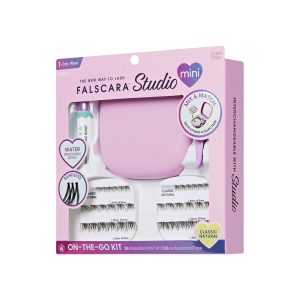 Falscara Studio Mini On-The-Go Kit - Classic Natural | DIY False Lash Extensions. Cluster Lash. Wispy Lashes. 36 Wisps. 8mm-12mm