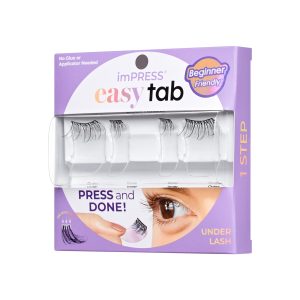 Impress Falsies easy tab Pre-Glued False Eyelashes - Sleek Natural | 1 Pair of Half Lash & 2 Lash Clusters. 6mm-12mm