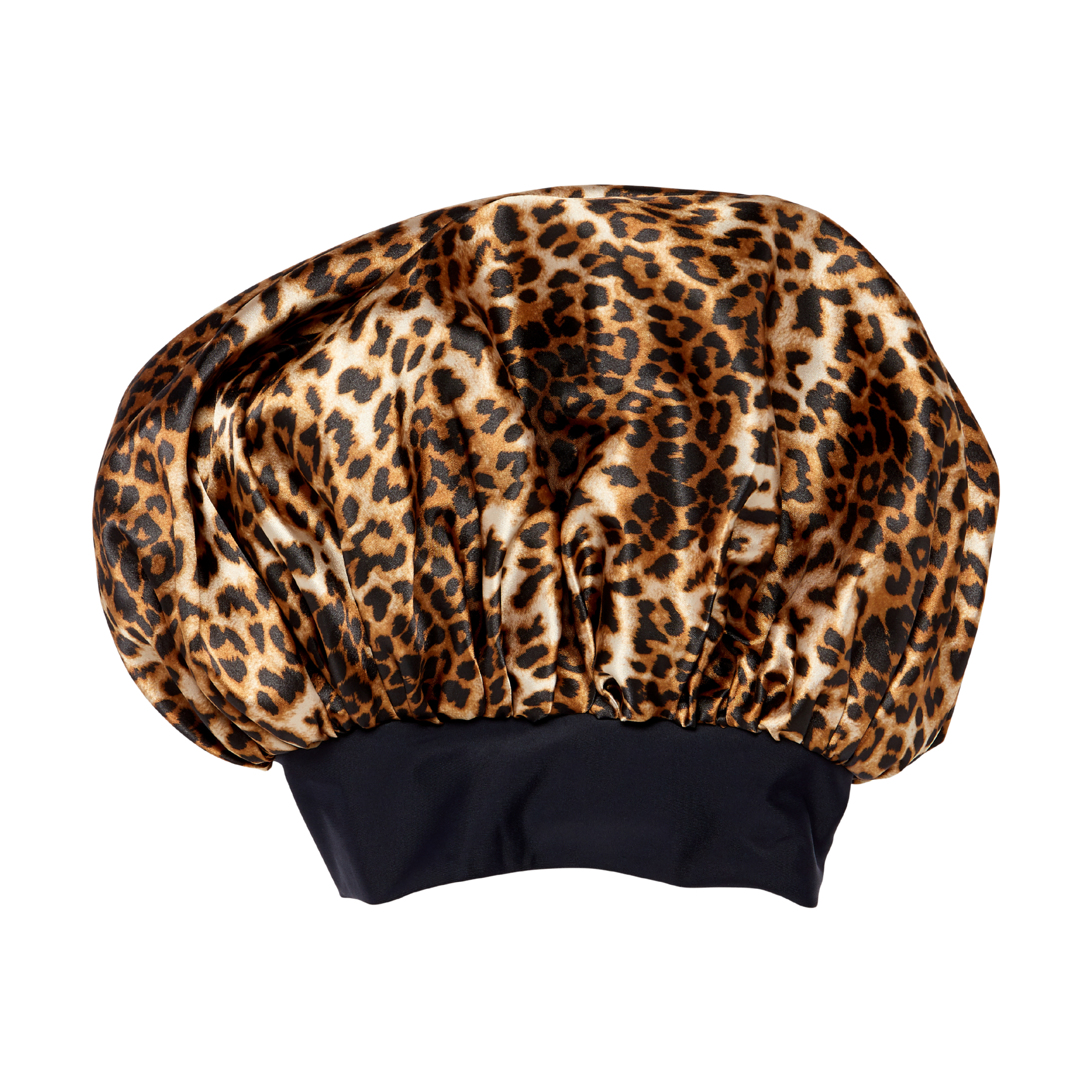 Kiss Colors & Care Silky Satin Double Wear Cap - Leopard | Reversible. Silk Bonnet. Sleep Bonnet. Super Jumbo. Hair Accessories - Image 2