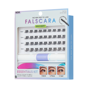 Falscara Bold Wispy Essentials Kit | DIY False Lash Extensions. Cluster Lash. Wispy Lashes. Faux Plushy. 36 Wisps. 10mm-14mm
