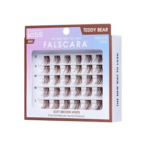 Falscara Brown Wisps Multipack - Teddy Bear | DIY False Lash Extensions. Medium Glam. Cluster Lash. Wispy Lashes. 30 Wisps. 12mm-16mm