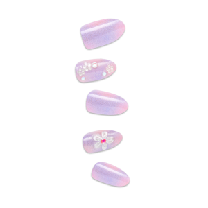 Impress Premium No Glue Fake Press On Nails - Pick Me First | 3D & Jewel Design.  Multicolor. Medium. Oval. Manicure