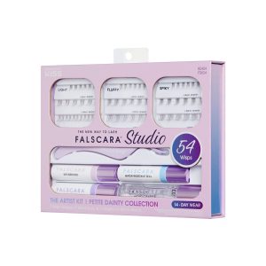 Falscara Studio Lash Extension Kit  - Petite Dainty Wispy | DIY False Lash Extensions. Light Glam. Cluster Lash. Wispy Lashes. 54 Wisps. 8mm-12mm