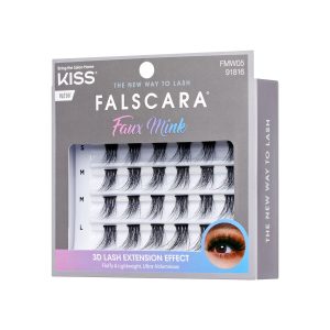 Falscara Faux Mink Volume Multipack | DIY False Lash Extensions. Full Glam. Cluster Lash. Wispy Lashes. 3D Lash Extension Effect. 24 Wisps. 12mm-16mm