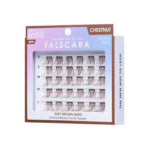 Falscara Brown Wisps Multipack - Chestnut | DIY False Lash Extensions. Light Glam. Cluster Lash. Wispy Lashes. 30 Wisps. 10mm-14mm