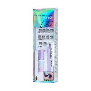 Falscara Lite Bare Essentials Mini Starter Kit | DIY False Lash Extensions. Natural. Cluster Lash. Wispy Lashes. 10 Wisps. 12mm-16mm