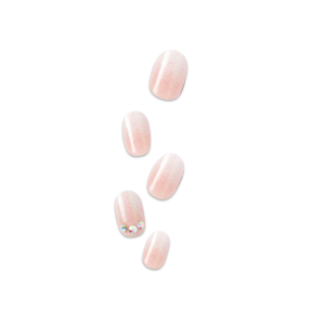 Impress Design No Glue Fake Press On Nails - Even Better | 3D & Jewel Design. Pink. Short. Oval. Manicure