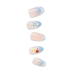 Impress Design No Glue Fake Press On Nails - Amerie | French Design. Multicolor. Medium. Almond. Manicure