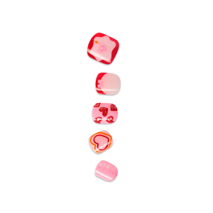 Impress Kids No Glue Fake Press On Nails - Magical Friend | Design. Red & Pink. Kids. Squoval. Manicure