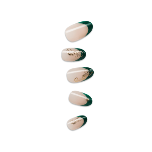 WICKED X Impress | Always Been Green | French Design. Green. Medium. Oval. Manicure