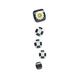 Impress Design No Glue Fake Press On Toenails - Cool It Down | Design. Black. Short. Squoval. Pedicure