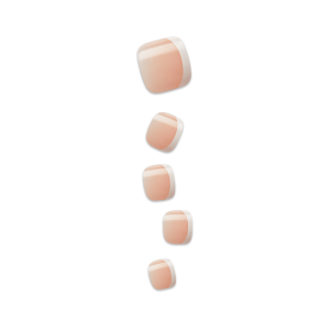 Impress Design No Glue Fake Press On Toenails - Blanc Chic | French Tips. Beige. Short. Squoval. Pedicure