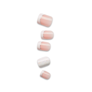 Impress Design No Glue Fake Press On Nails - My Mani | French Tips. White & Neutral. Petite. Squoval. Manicure