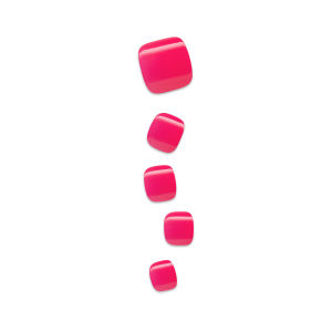 Impress Color No Glue Fake Press On Toenails - Cherry On Top | Solid. Pink. Short. Squoval. Pedicure