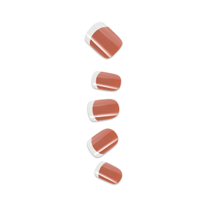 Impress Design No Glue Fake Press On Nails - Chatoyer | French Design. Brown. Short. Squoval. Manicure