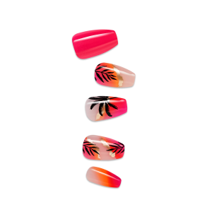 Impress Design No Glue Fake Press On Nails - Sol | Design. Multicolor. Medium. Coffin. Manicure